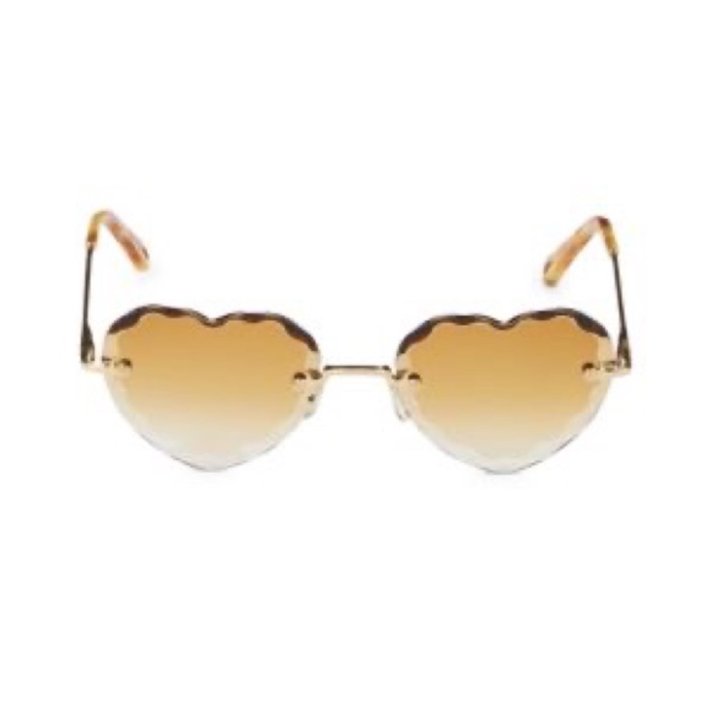 Chloé Rosie Scalloped Heart Sunglasses in Gold